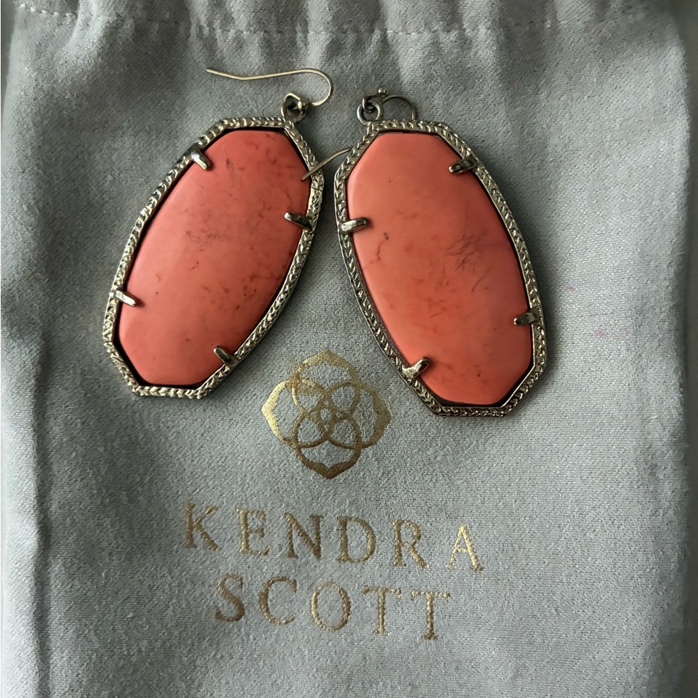 Kendra Scott Orange Drop Earrings